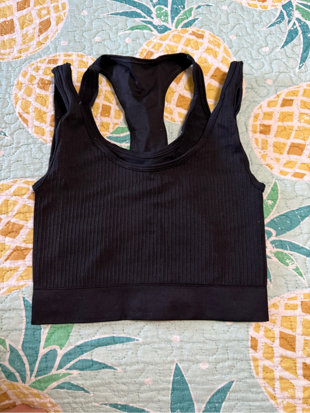 Hollister Gilly Hicks Black Ribbed Racerback double Tank
